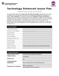 Acceleration vs Velocity Lesson Plan