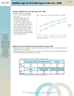 Median Age at First Marriage in the US, 2008