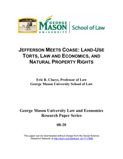 JEFFERSON MEETS COASE: LAND-USE