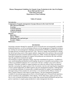 Disease Management Guidelines for Organic Grape Production in
