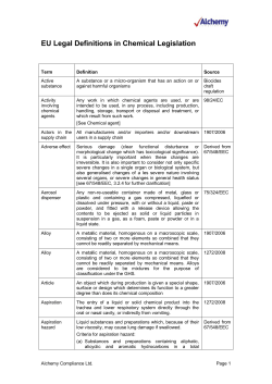 EU Legal Definitions in Chemical Legislation