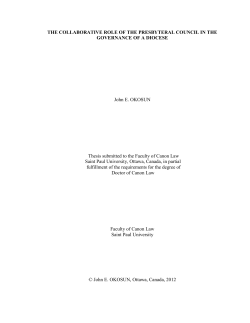 the collaborative role of the presbyteral council in the
