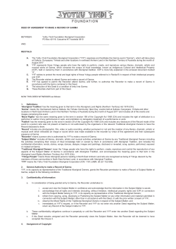 DEED OF AGREEMENT TO MAKE A RECORD OF GARMA