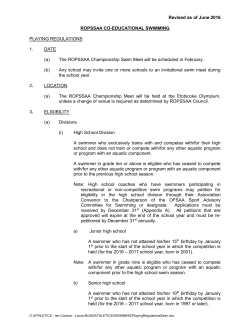 Draft April 1997 - ROPSSAA SWIMMING REGULATIONS