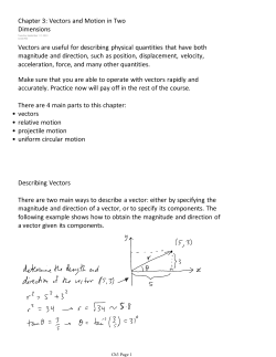 Describing Vectors There are two main ways to