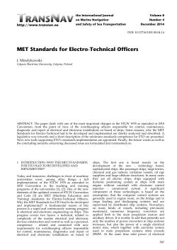 MET Standards for Electro-Technical Officers