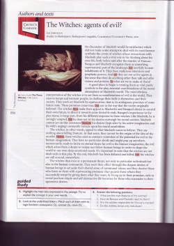 Macbeth: "the Witches: agents of evil"?