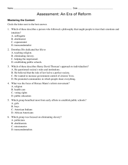 Assessment: An Era of Reform
