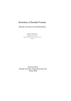 Amenities of Swedish Forests - Epsilon Open Archive