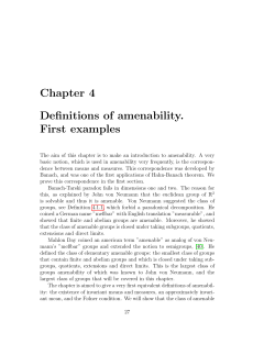 Chapter 4 Definitions of amenability. First examples