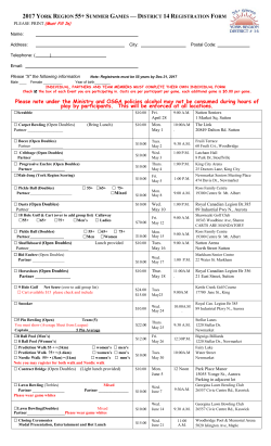 2020 York Region 55+ Summer Games