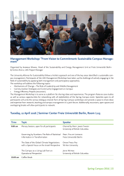 Management Workshop - Freie Universit&auml;t Berlin
