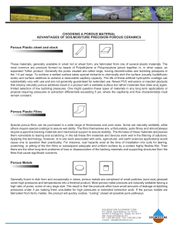 Porous Ceramics - Different Porous Matls.