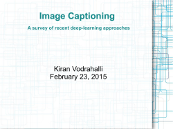 Image Captioning - Kiran Vodrahalli