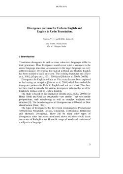 Divergence patterns for Urdu to English and English