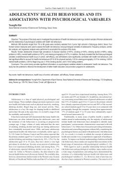 ADOLESCENTS` HEALTH BEHAVIOURS AND ITS ASSOCIATIONS