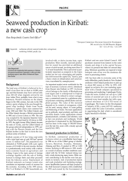 Seaweed production in Kiribati: a new cash crop