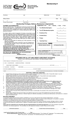 Membership - Coastal Fitness