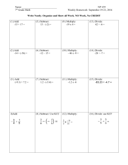 Page 1 Name: NP #39 7th Grade Math Weekly Homework