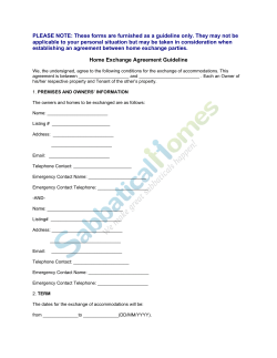 Home Exchange Contract Agreement Guideline