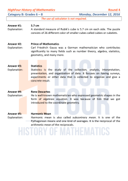 H4 History of Mathematics R4 G6