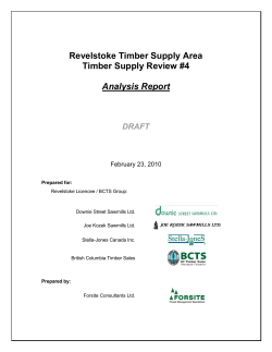 Revelstoke Timber Supply Area - Ministry of Forests, Lands and