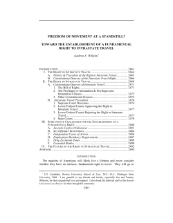 freedom of movement at a standstill?