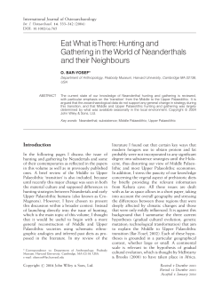 Eat what is there: hunting and gathering in the world of