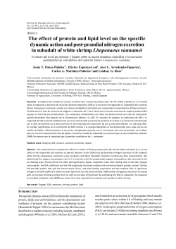 The effect of protein and lipid level on the specific dynamic