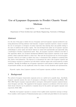 Use of Lyapunov Exponents to Predict Chaotic