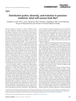Distributive justice, diversity, and inclusion in precision