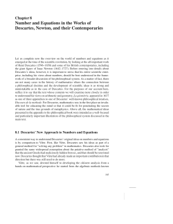 Number and Equations in the Works of Descartes, Newton, and their