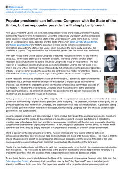 Popular presidents can influence Congress with the State of the