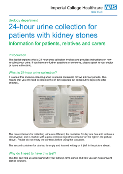 24 hour urine collection for patients with kidney stones