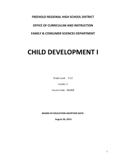 child development i - Freehold Regional High School District