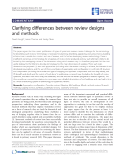 Clarifying differences between review designs and
