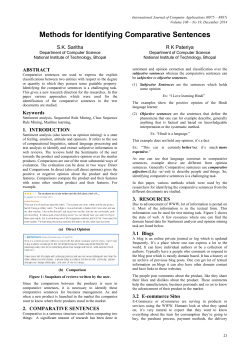 Methods for Identifying Comparative Sentences