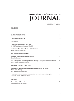 ISSUE 171 : Jul/Aug - 2006 - Australian Defence Force Journal