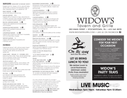 TAKE OUT MENU - Widow`s Tavern and Grille