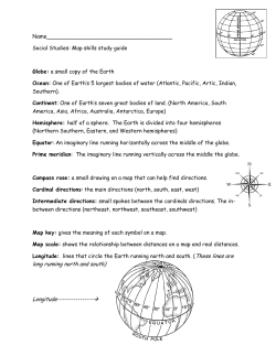 Map skills study guide Globe