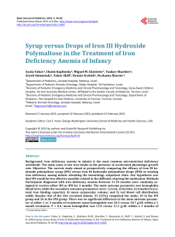 Syrup versus Drops of Iron III Hydroxide Polymaltose