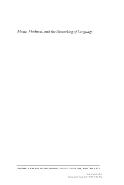 Music, Madness, and the Unworking of Language