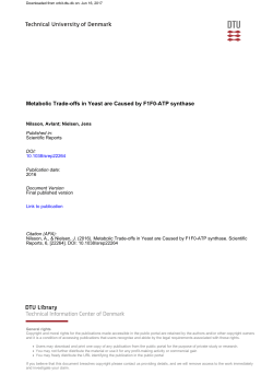Metabolic Trade-offs in Yeast are Caused by F1F0-ATP