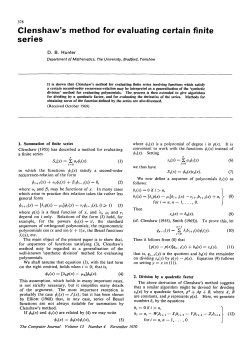 Clenshaw`s method for evaluating certain finite series