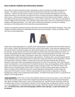 Uniform Guidelines - Catholic East Elementary