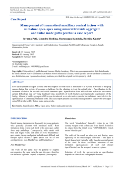 Management of traumatised maxillary central incisor with immature