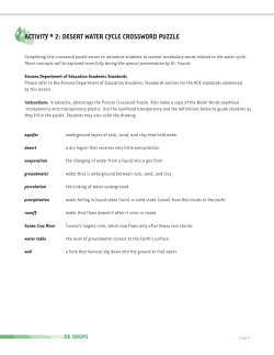 activity # 2: desert water cycle crossword puzzle