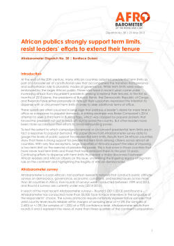 African publics strongly support term limits, resist