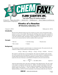 Kinetics of a Reaction