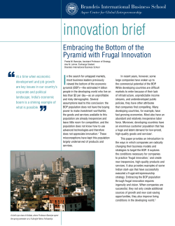 Innovation Brief: Embracing the Bottom of the Pyramid with Frugal